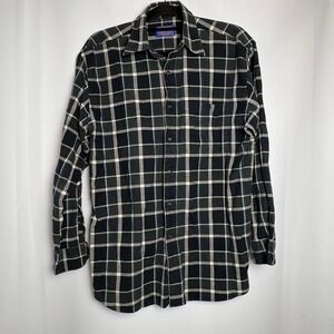 Vintage Pendleton Men's Plaid Flannel Shirt Button Down Cotton Size M Gorp Trail
